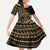Gold Kosrae Liberation Day Kid Short Sleeve Dress September 8 Polynesian Tattoo - Polynesian Pride
