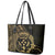 Gold Kosrae Liberation Day Leather Tote Bag September 8 Polynesian Tattoo - Polynesian Pride