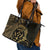 Gold Kosrae Liberation Day Leather Tote Bag September 8 Polynesian Tattoo - Polynesian Pride
