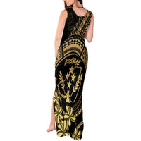 Gold Kosrae Liberation Day Tank Maxi Dress September 8 Polynesian Tattoo - Polynesian Pride