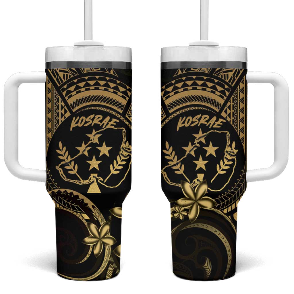 Gold Kosrae Liberation Day Tumbler With Handle September 8 Polynesian Tattoo - Polynesian Pride