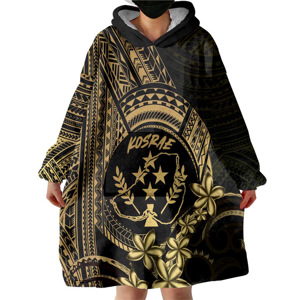 Gold Kosrae Liberation Day Wearable Blanket Hoodie September 8 Polynesian Tattoo - Polynesian Pride