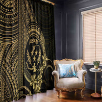 Gold Kosrae Liberation Day Window Curtain September 8 Polynesian Tattoo - Polynesian Pride