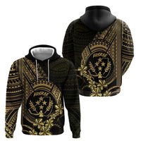 Gold Kosrae Liberation Day Zip Hoodie September 8 Polynesian Tattoo - Polynesian Pride