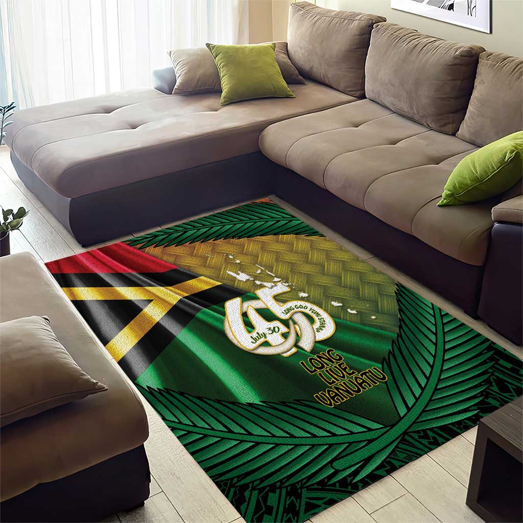 Long Live Vanuatu Independence Day Area Rug 45th Anniversary Woven Pattern - Polynesian Pride