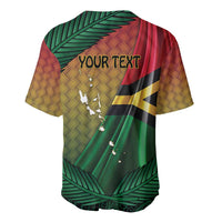 Personalised Long Live Vanuatu Independence Day Baseball Jersey 45th Anniversary Woven Pattern - Polynesian Pride