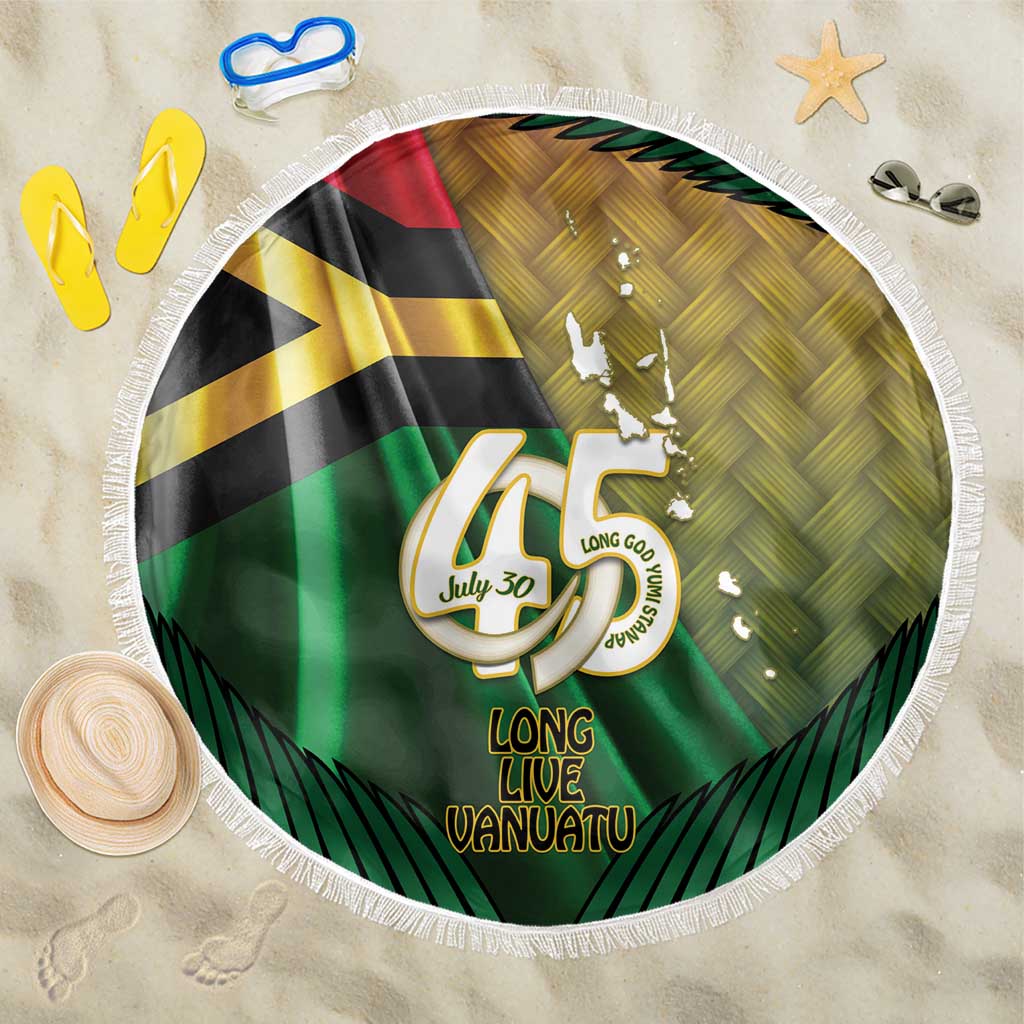 Long Live Vanuatu Independence Day Beach Blanket 45th Anniversary Woven Pattern - Polynesian Pride