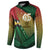 Personalised Long Live Vanuatu Independence Day Button Sweatshirt 45th Anniversary Woven Pattern - Polynesian Pride