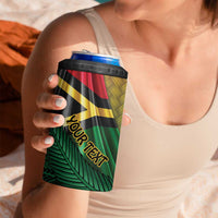 Personalised Long Live Vanuatu Independence Day 4 in 1 Can Cooler Tumbler 45th Anniversary Woven Pattern - Polynesian Pride
