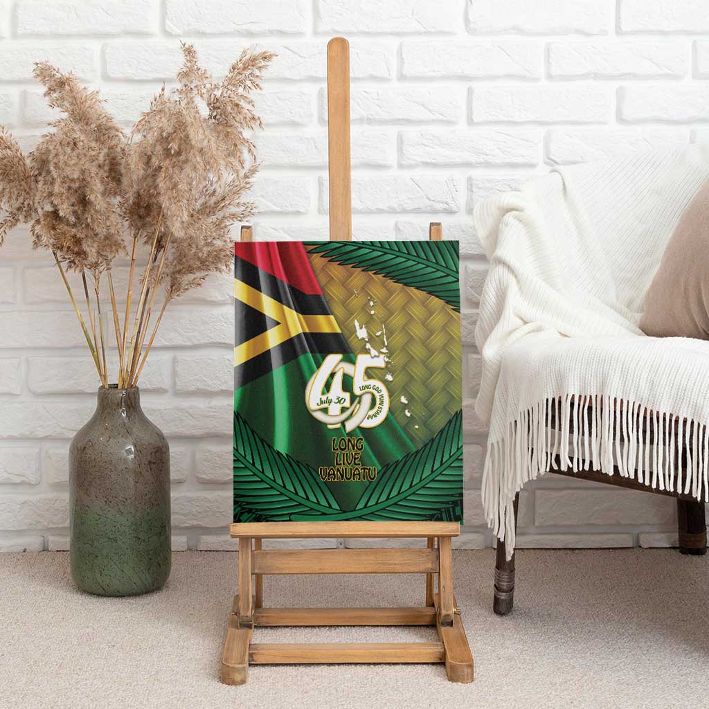 Long Live Vanuatu Independence Day Canvas Wall Art 45th Anniversary Woven Pattern - Polynesian Pride