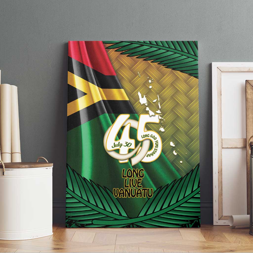 Long Live Vanuatu Independence Day Canvas Wall Art 45th Anniversary Woven Pattern - Polynesian Pride