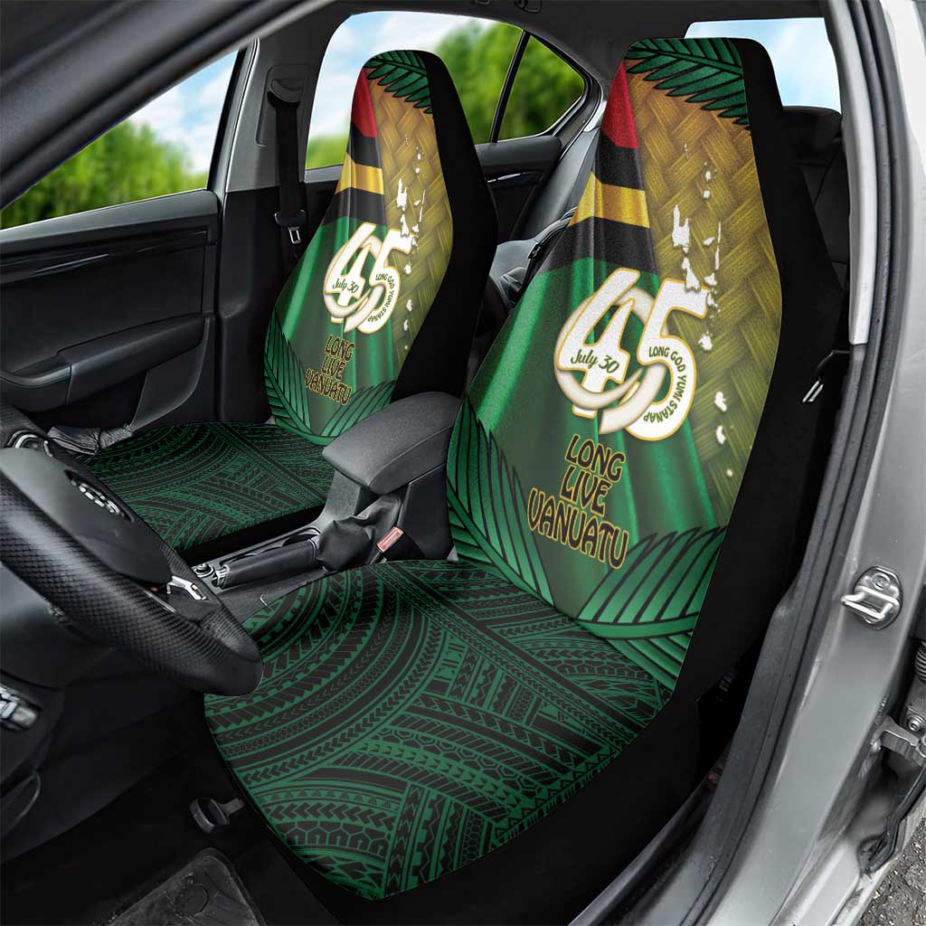 Long Live Vanuatu Independence Day Car Seat Cover 45th Anniversary Woven Pattern - Polynesian Pride