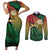 Personalised Long Live Vanuatu Independence Day Couples Matching Short Sleeve Bodycon Dress and Long Sleeve Button Shirt 45th Anniversary Woven Pattern - Polynesian Pride