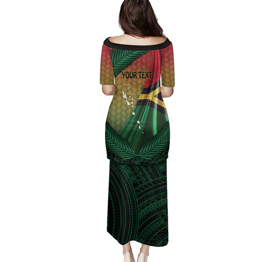 Personalised Long Live Vanuatu Independence Day Family Matching Puletasi and Hawaiian Shirt 45th Anniversary Woven Pattern - Polynesian Pride