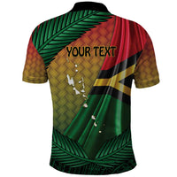 Personalised Long Live Vanuatu Independence Day Polo Shirt 45th Anniversary Woven Pattern - Polynesian Pride