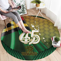Long Live Vanuatu Independence Day Round Carpet 45th Anniversary Woven Pattern - Polynesian Pride