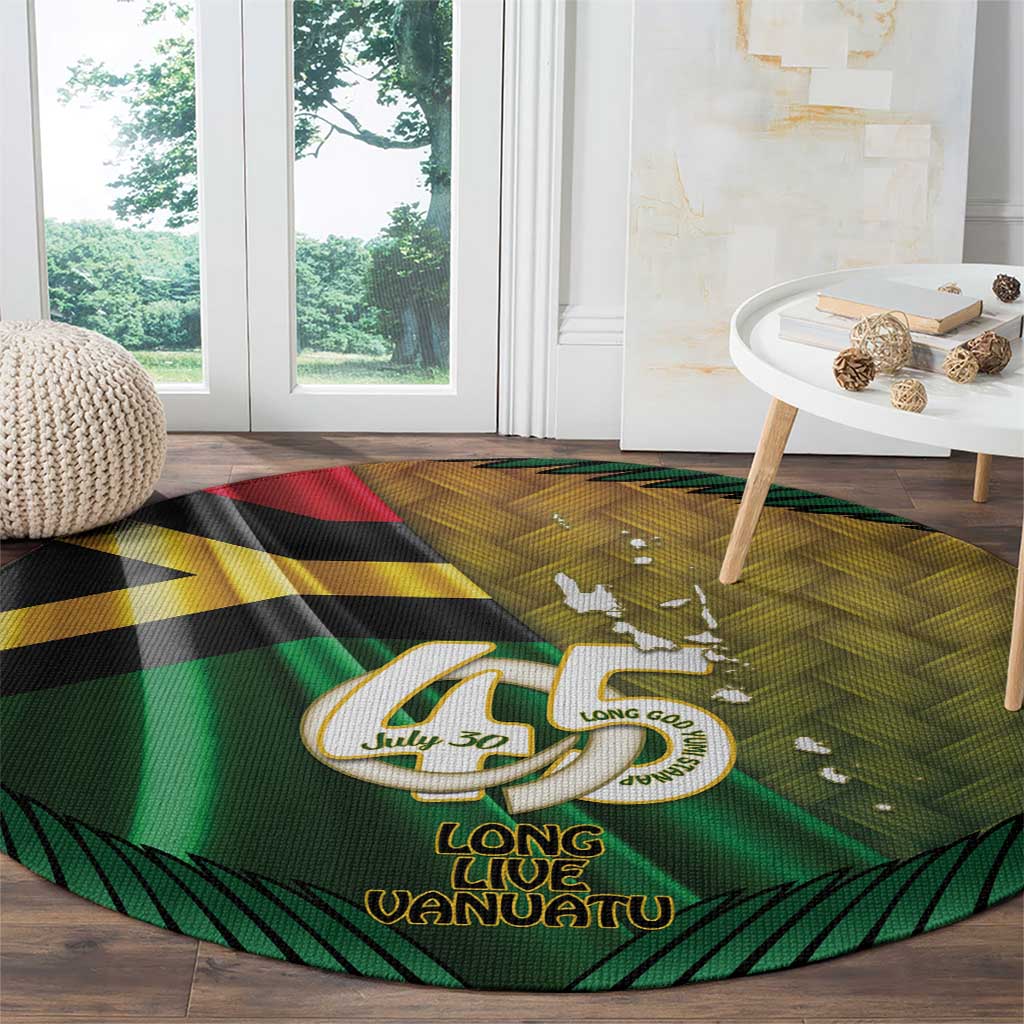 Long Live Vanuatu Independence Day Round Carpet 45th Anniversary Woven Pattern - Polynesian Pride