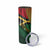 Personalised Long Live Vanuatu Independence Day Skinny Tumbler 45th Anniversary Woven Pattern - Polynesian Pride