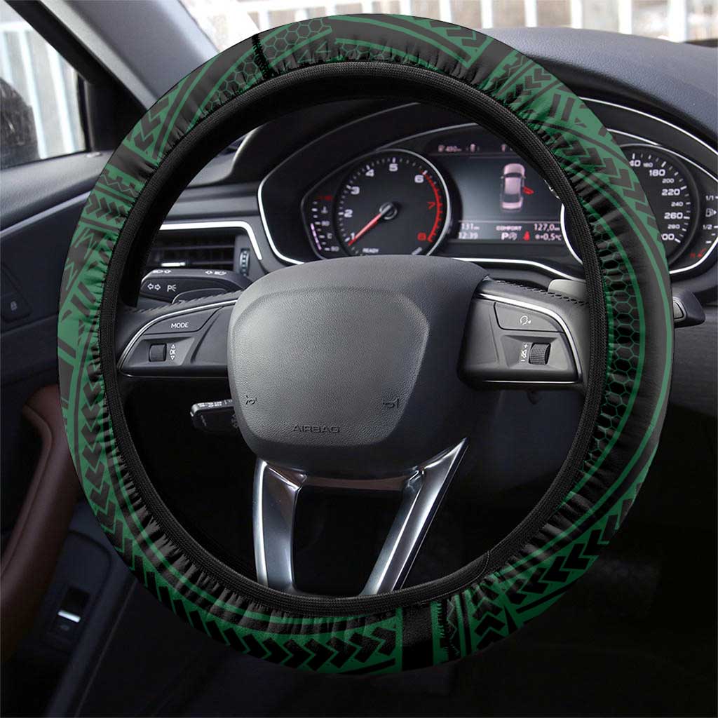 Long Live Vanuatu Independence Day Steering Wheel Cover 45th Anniversary Woven Pattern - Polynesian Pride