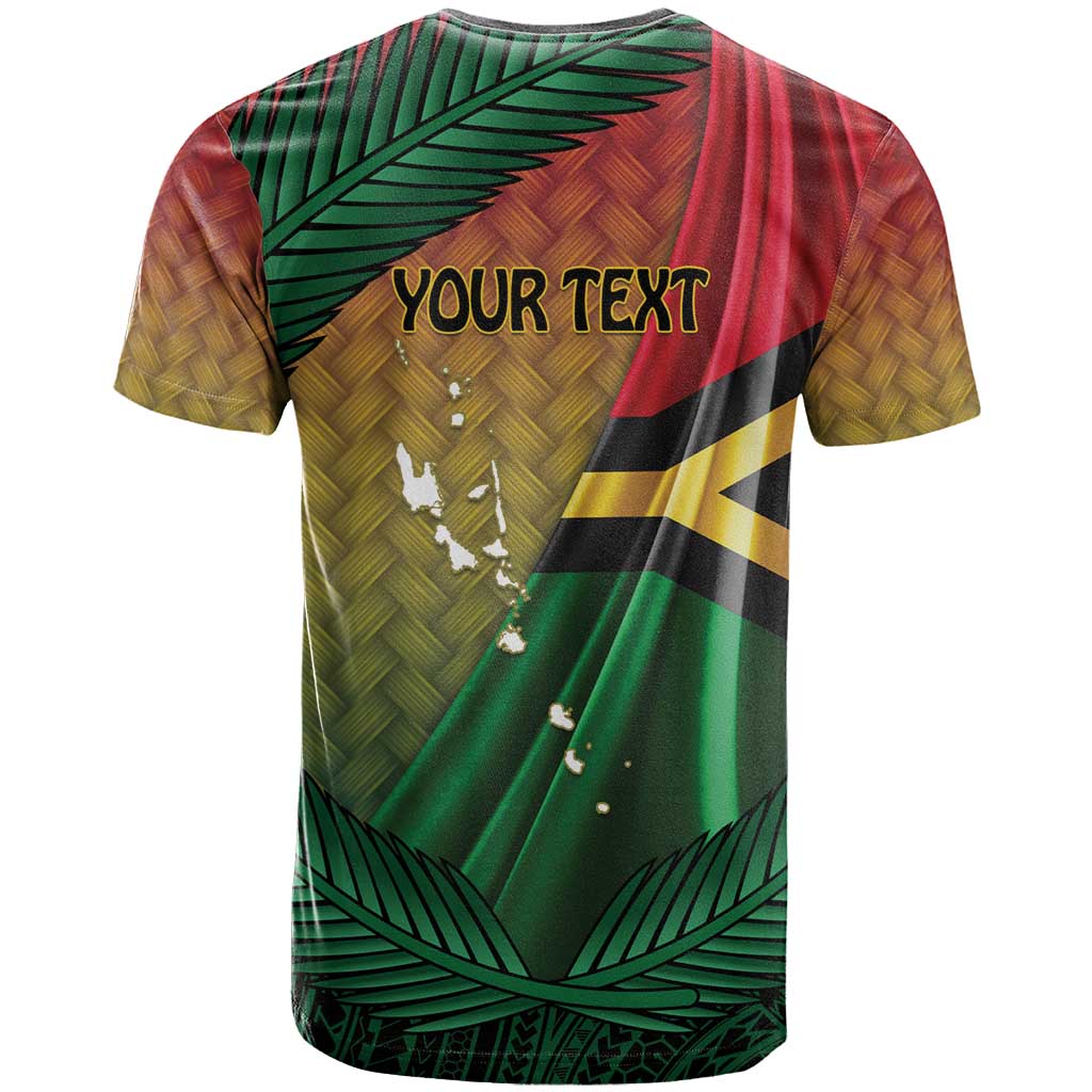 Personalised Long Live Vanuatu Independence Day T Shirt 45th Anniversary Woven Pattern - Polynesian Pride