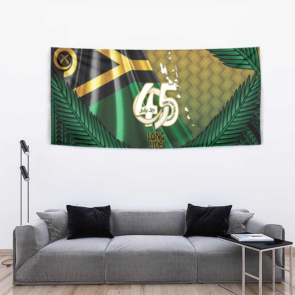 Long Live Vanuatu Independence Day Tapestry 45th Anniversary Woven Pattern - Polynesian Pride