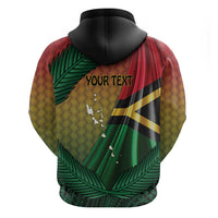 Personalised Long Live Vanuatu Independence Day Zip Hoodie 45th Anniversary Woven Pattern - Polynesian Pride