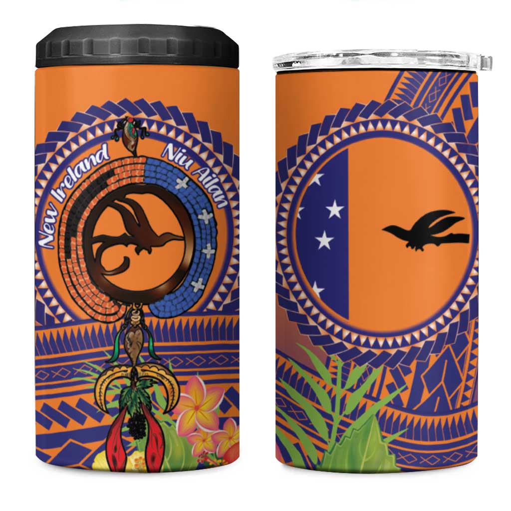 PNG New Ireland Province 4 in 1 Can Cooler Tumbler Niu Ailan Necklace Polynesian Tattoo - Polynesian Pride