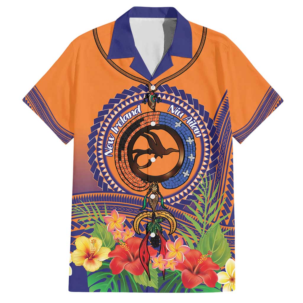 PNG New Ireland Province Hawaiian Shirt Niu Ailan Necklace Polynesian Tattoo LT14 Orange - Polynesian Pride