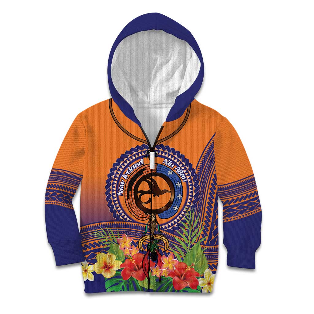 PNG New Ireland Province Kid Hoodie Niu Ailan Necklace Polynesian Tattoo - Polynesian Pride