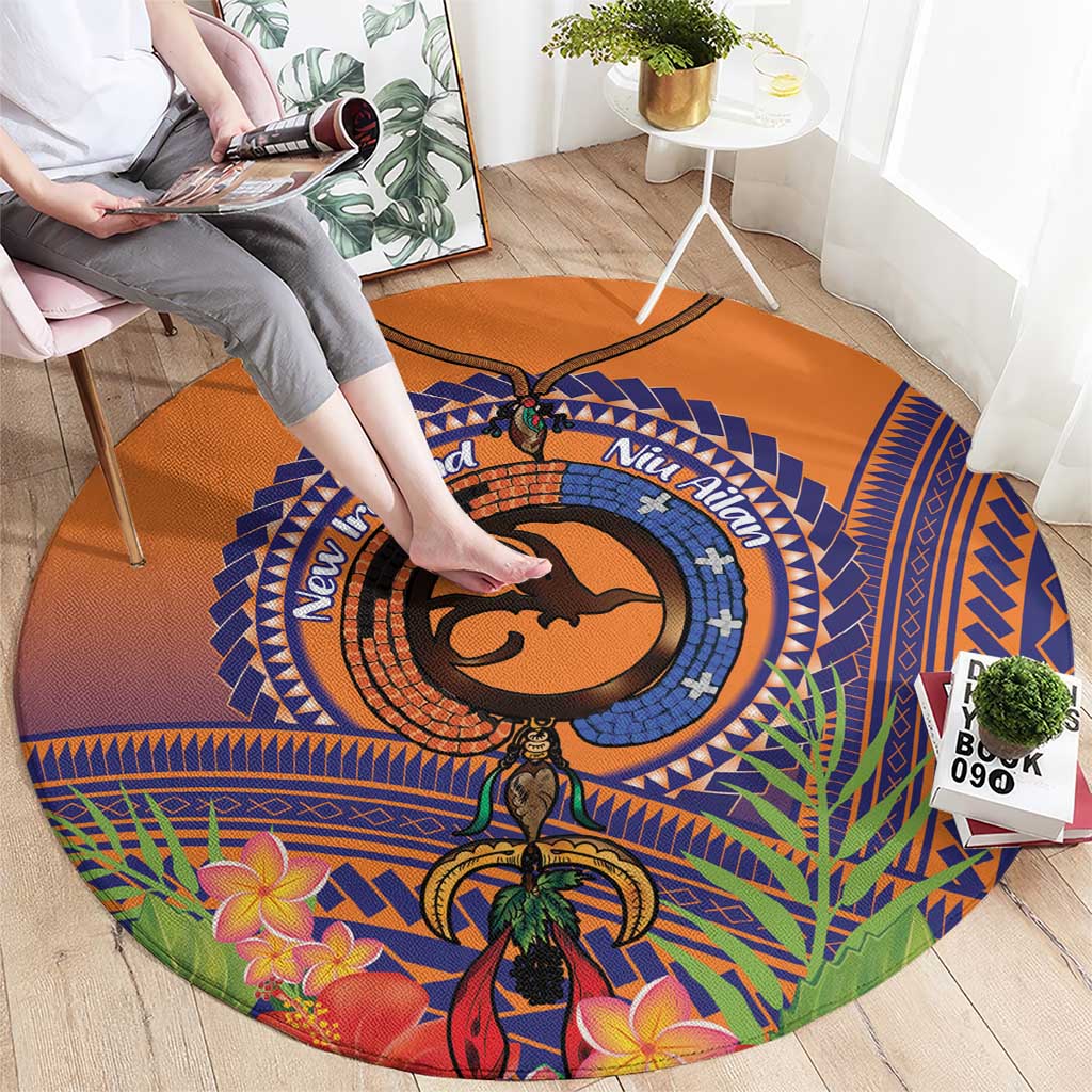 PNG New Ireland Province Round Carpet Niu Ailan Necklace Polynesian Tattoo - Polynesian Pride