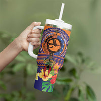 PNG New Ireland Province Tumbler With Handle Niu Ailan Necklace Polynesian Tattoo - Polynesian Pride