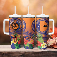 PNG New Ireland Province Tumbler With Handle Niu Ailan Necklace Polynesian Tattoo - Polynesian Pride