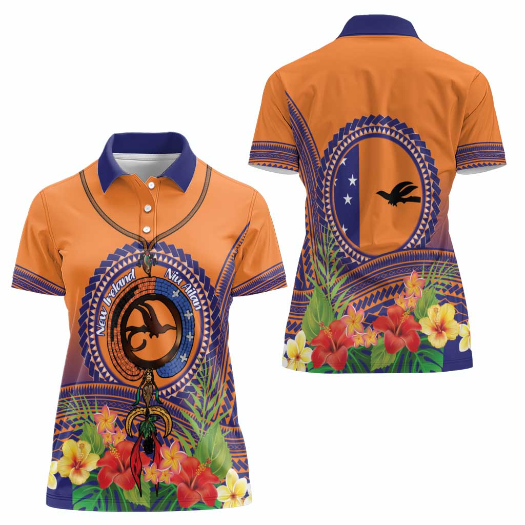PNG New Ireland Province Women Polo Shirt Niu Ailan Necklace Polynesian Tattoo - Polynesian Pride
