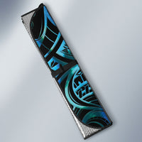 New Zealand Tui Bird Taiaha Auto Sun Shade Maori Weapon Paua Shell Mix Silver Fern