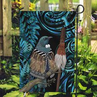 New Zealand Tui Bird Taiaha Garden Flag Maori Weapon Paua Shell Mix Silver Fern