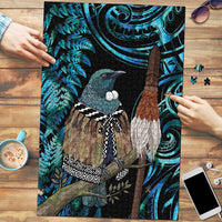 New Zealand Tui Bird Taiaha Puzzle Maori Weapon Paua Shell Mix Silver Fern