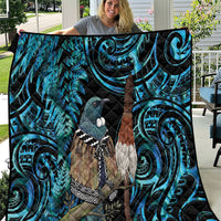 New Zealand Tui Bird Taiaha Quilt Maori Weapon Paua Shell Mix Silver Fern