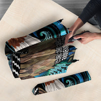 New Zealand Tui Bird Taiaha Umbrella Maori Weapon Paua Shell Mix Silver Fern