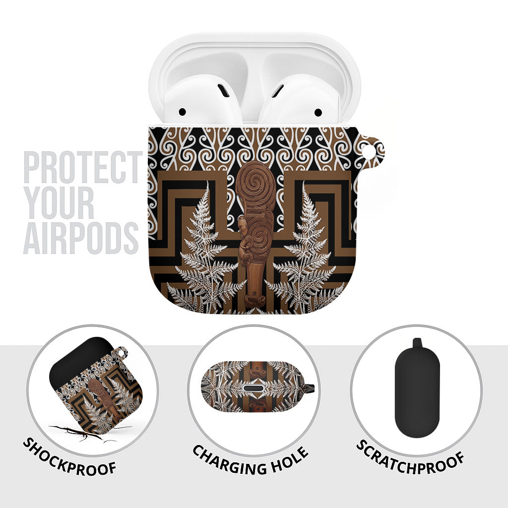 Wahaika New Zealand AirPods Case Maori Weapon Kowhaiwhai Fern Poutama Motifs