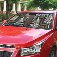Wahaika New Zealand Auto Sun Shade Maori Weapon Kowhaiwhai Fern Poutama Motifs