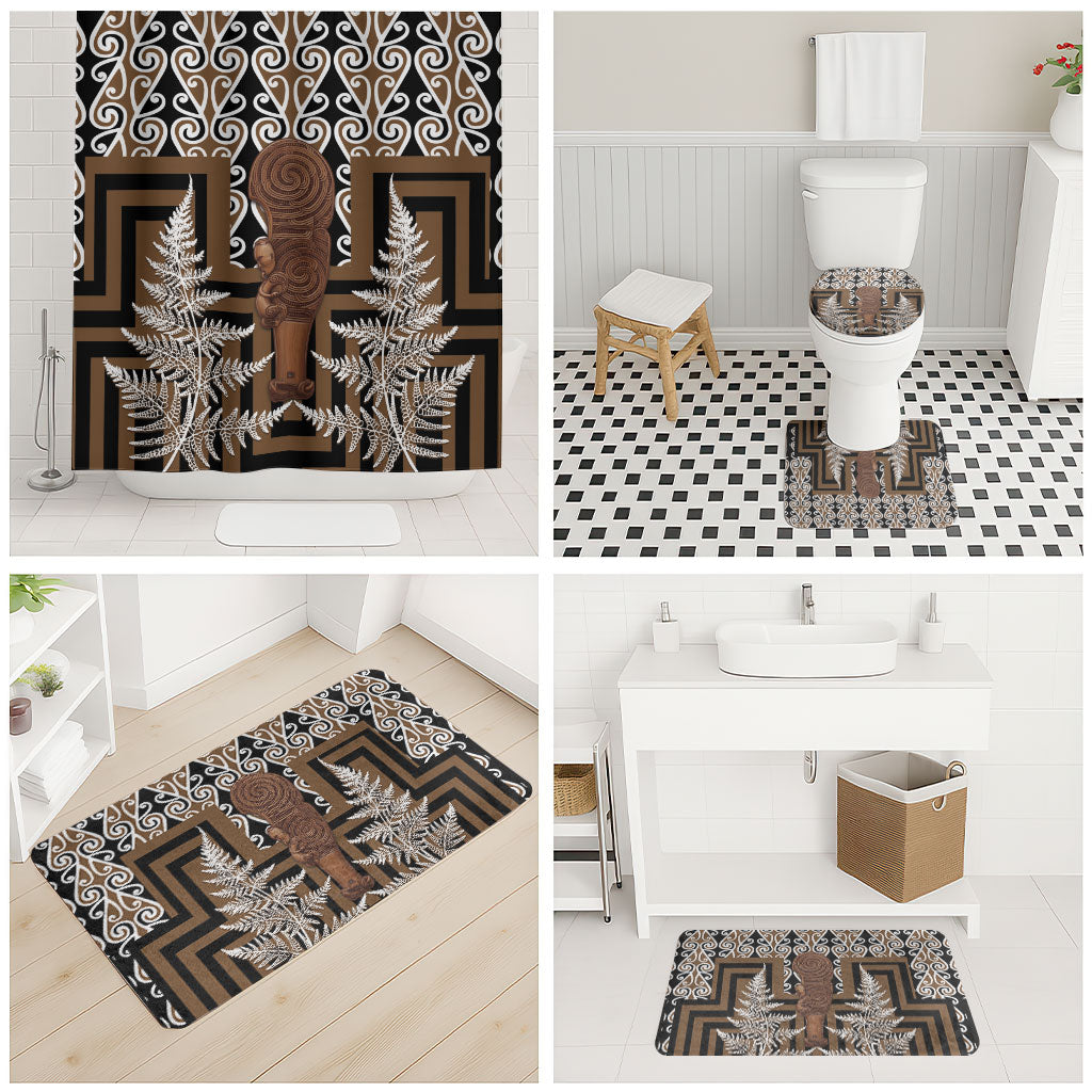 Wahaika New Zealand Bathroom Set Maori Weapon Kowhaiwhai Fern Poutama Motifs