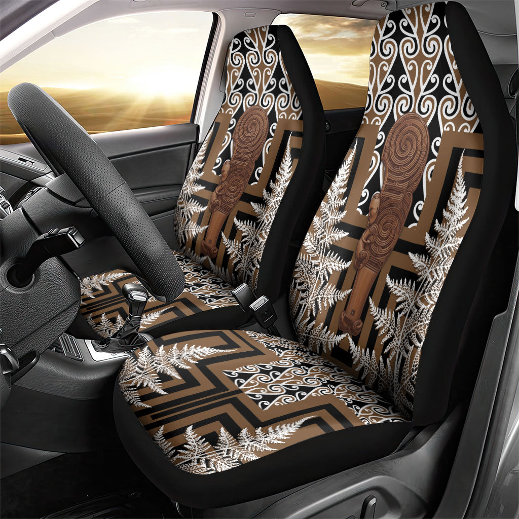 Wahaika New Zealand Car Seat Cover Maori Weapon Kowhaiwhai Fern Poutama Motifs