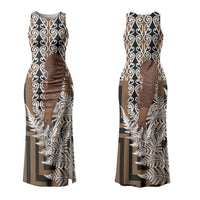 Wahaika New Zealand Couples Matching Tank Maxi Dress and Long Sleeve Button Shirt Maori Weapon Kowhaiwhai Fern Poutama Motifs LT14 - Polynesian Pride