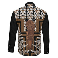 Wahaika New Zealand Family Matching Long Sleeve Bodycon Dress and Hawaiian Shirt Maori Weapon Kowhaiwhai Fern Poutama Motifs