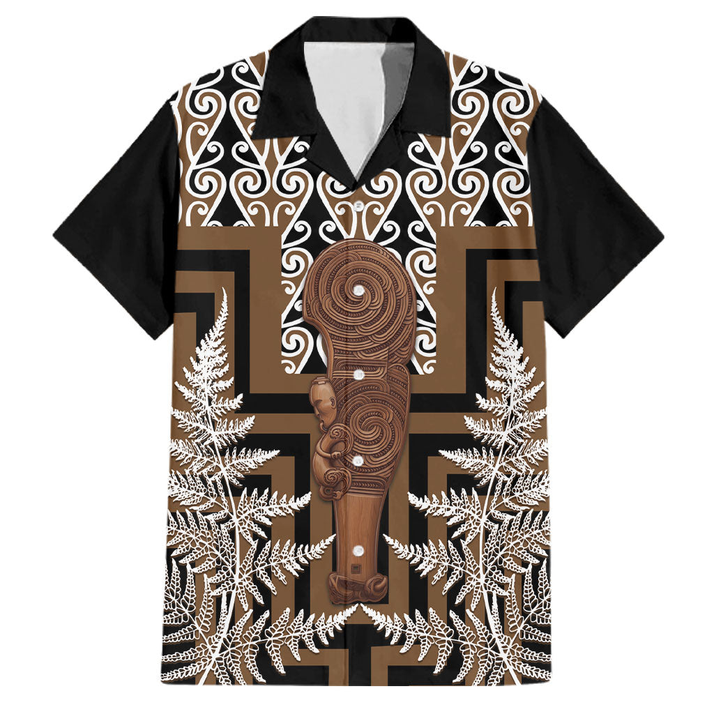 Wahaika New Zealand Family Matching Summer Maxi Dress and Hawaiian Shirt Maori Weapon Kowhaiwhai Fern Poutama Motifs