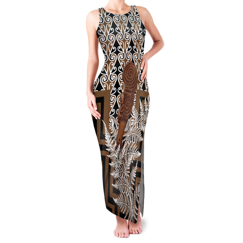 Wahaika New Zealand Family Matching Tank Maxi Dress and Hawaiian Shirt Maori Weapon Kowhaiwhai Fern Poutama Motifs