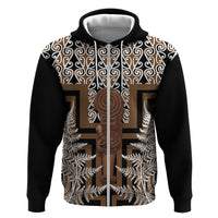 Wahaika New Zealand Hoodie Maori Weapon Kowhaiwhai Fern Poutama Motifs