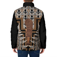 Wahaika New Zealand Padded Jacket Maori Weapon Kowhaiwhai Fern Poutama Motifs