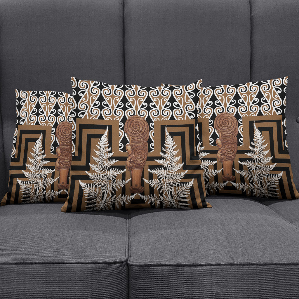 Wahaika New Zealand Pillow Cover Maori Weapon Kowhaiwhai Fern Poutama Motifs