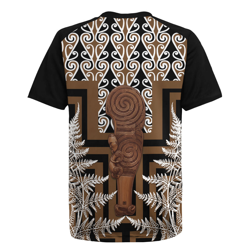 Wahaika New Zealand Rugby Jersey Maori Weapon Kowhaiwhai Fern Poutama Motifs